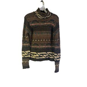 Vintage 90s Polo Sport Linen Knit Navajo Western Sweater